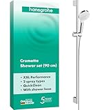 hansgrohe Crometta - Duschset, runder Duschkopf mit Brausestange 90 cm,...