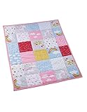Bio Krabbeldecke Patchwork Design 100% Bio-Baumwolle (kbA) GOTS zertifiziert,...