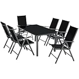 tectake® Sitzgarnitur Aluminium Klappstühle, Lounge Set mit 6X Stühle und 1x...