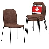 Albatros Stapelstuhl ENNA 4er Set, Braun - stapelbarer Konferenzstuhl -...