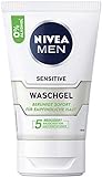 NIVEA MEN Sensitive Waschgel (100 ml), seifenfreies Reinigungsgel mit Kamille...