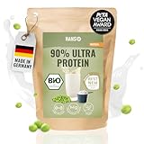 HANS Brainfood 90% Bio ULTRA fermentiertes Erbsenprotein Pulver cremig 1kg...