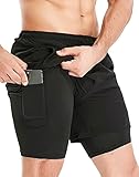 HOPLYNN Herren 2 in 1 Shorts Sommer Schnelltrocknende Laufshorts mit Taschen...