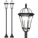Outsunny Solar Gartenlaterne 2er Set, Wetterfeste Wegleuchte 129 cm hoch, mit...