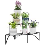 Outsunny 3-Etagen Pflanzenständer, Blumenständer für Innen Außen,...