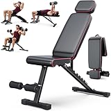 Hantelbank klappbar verstellbar, 10 Rückenlehnenstellungen, 363 kg Last...