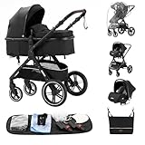 ALYIKOU kinderwagen 3 in 1 Zusammenklappbarer Kinderwagen KombiKinderwagen...