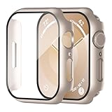 Uluck 2 Stück Hard Hülle mit Glas Displayschutz Kompatibel Apple Watch Series...