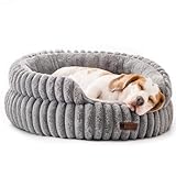 MEWOOFUN Stilvolle Katzenbetten für Katzen, weiches rundes Hundebett für...