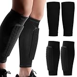 TYXHXTF 2 Paar Schienbeinschoner, Schwarz Atmungsaktiv Schienbeinschoner Socken...