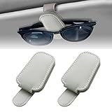 BAVUNV Brillenhalter für Auto Sonnenblende, 2 Pack Universal Leder...