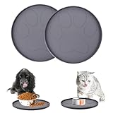 HEKOBAG 2 STK Napfunterlage Hund Rund Hundenapf Unterlage Silikon Fressnapf...