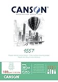 CANSON 1557® Zeichenpapier kopfgeleimt, DIN A4 - 21 x 29,7 cm, 30 Blatt, 180...