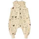 Looxii Schlafsack Baby mit füßen 1.0 Tog Baumwolle BabySchlafsack Herbst...