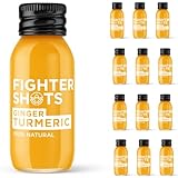 Fighter Shots Ingwer Shot Kurkuma (12 x 60ml) | Reduziert Blähungen | Boosted...