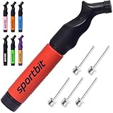 SPORTBIT Ballpumpe mit 5 Nadeln Set - Handpumpensystem zum Aufpumpen - Passt...