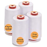 New brothread - 28 Optionen - 4 Große Konen 5000M Allzweck Polyester Nähgarn...