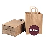 ZURAS® - 50 Stück Papiermülltüten 10l Biomüllbeutel mit Henkel für...