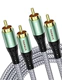 RAWAUX Cinch Kabel 3m, Cinch Stereo Audiokabel 2x Chinch Stecker zu 2x Chinch...