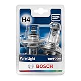 Bosch H4 Lampe Pure Light 12V 60/55W P43t (2 Stück)