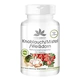 Knoblauch Mistel Weißdorn - 120 Tabletten mit Vitamin C, Hochdosiert, Vegan -...