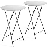 Casaria® Stehtisch 2er Set Klappbar Höhe 110cm Ø 60cm Beistelltisch...