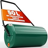 Gardebruk® Rasenwalze 60cm 50L gepolsterter Griff Schmutzabweiser befüllbar...
