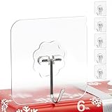 Menz selbstklebende Haken – 6 Stück Klebehaken extra stark, wetterfest und...