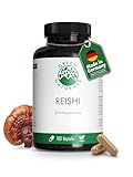 Reishi Extrakt Kapseln - Hochdosiert: 1100mg pro Tagesdosis - 330 mg bioaktive Polysaccharide - 3 Monate Vorrat (180 Kapseln) - Apothekenqualität - Green Naturals®