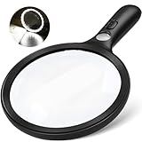 Lupe mit 24 LEDs und 1 UV-Licht, 10X Leselupe, Große Linsen & Leicht, Ideal...