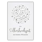 bsb Karte zur Silberhochzeit - liebevolles Geschenk zur Silberhochzeit mit...
