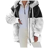 Bluelucon Damen Thermo-Mantel für den Winter, Damen Plüschjacke Coat...