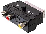 PremiumCord Adapter Scart-3x Cinch + S-Video mit in/Out-Schalter