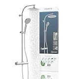 SCHÜTTE MADURA Duschsystem mit Thermostat, Duschset mit großer Regendusche (Ø...
