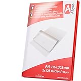 Albyco Laminierfolien, Laminiertaschen - Format A4, 216x303 mm - Dicke 2x125...