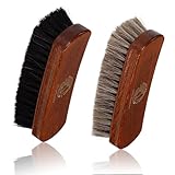 Langlauf Schuhbedarf Rosshaar Schuhbürsten - 2 Stück Glanzbürsten aus echtem...