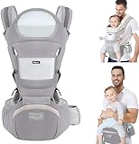TOFFCAEA 6-in-1 Babytrage Neugeborene, Babytrage Ergonomische Reine Baumwolle...