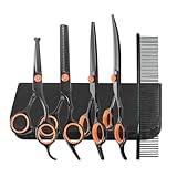 6-in-1 Fellschere für Hunde, Professionelle Edelstahl Pflegeschere Set für...