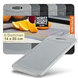 Moritz & Moritz 6x Frühstücksbrettchen Kunststoff Set - 14x25cm - Schwarz -...
