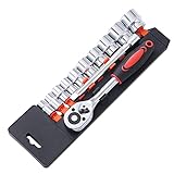 KATSU 3/8' Steckschlüsselsatz 12 teilig, 10-24mm metrischer Antrieb mit...