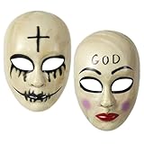 SUFANG 2 Stück Halloween Masken Horror, The Purge Anarchy God Maske und Cross...