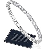 J.Fée Armband Damen Silber, Frauen Armband, Glitzer Tennis Armband Funkelndes...