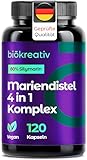Biōkreativ Mariendistel Kapseln Hochdosiert - Komplex mit Cholin, Mariendistel,...