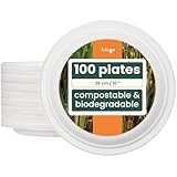 HAAGO 100 Zuckerrohr Einwegteller, 26cm - Pappteller, Partyteller für...