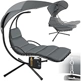 tectake® Hängeliege mit Gestell, Schwebeliege, Schwingliege mit Sonnendach,...