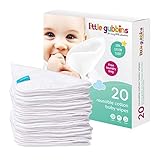 Little Gubbins 20 Baumwoll-Frottee-Baby-Tücher | Packung mit 20 cm x 20 cm...