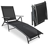 sunnypillow Sonnenliege klappbar - 150 kg belastbar - Gartenliege aus Aluminium...