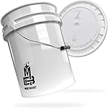 MAGIC BUCKET | Wascheimer Set für Auto Handwäsche Weiß mit passendem Eimer...