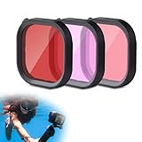 Objektivfilter Tauchfilter 3 in 1 Schnorcheltauchen Unterwasser Rot/Pink/Lila...