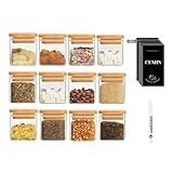 Gewürzgläser Eckig 12er Set,120ml Gewürz Organizer Gewürzdosen Set...